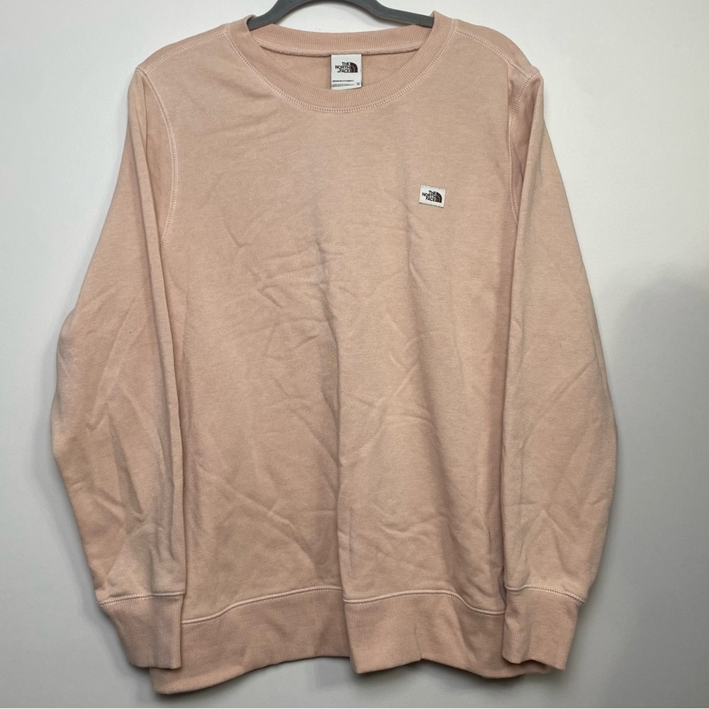 NWT The North Face Women's Heritage Patch Crew Neck Sweatshirt Light Pink XL